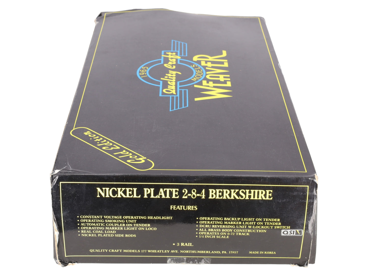 Weaver 759 NKP 2-8-4 Berkshire Brass Steam Locomotive & Tender #759 VG/Box
