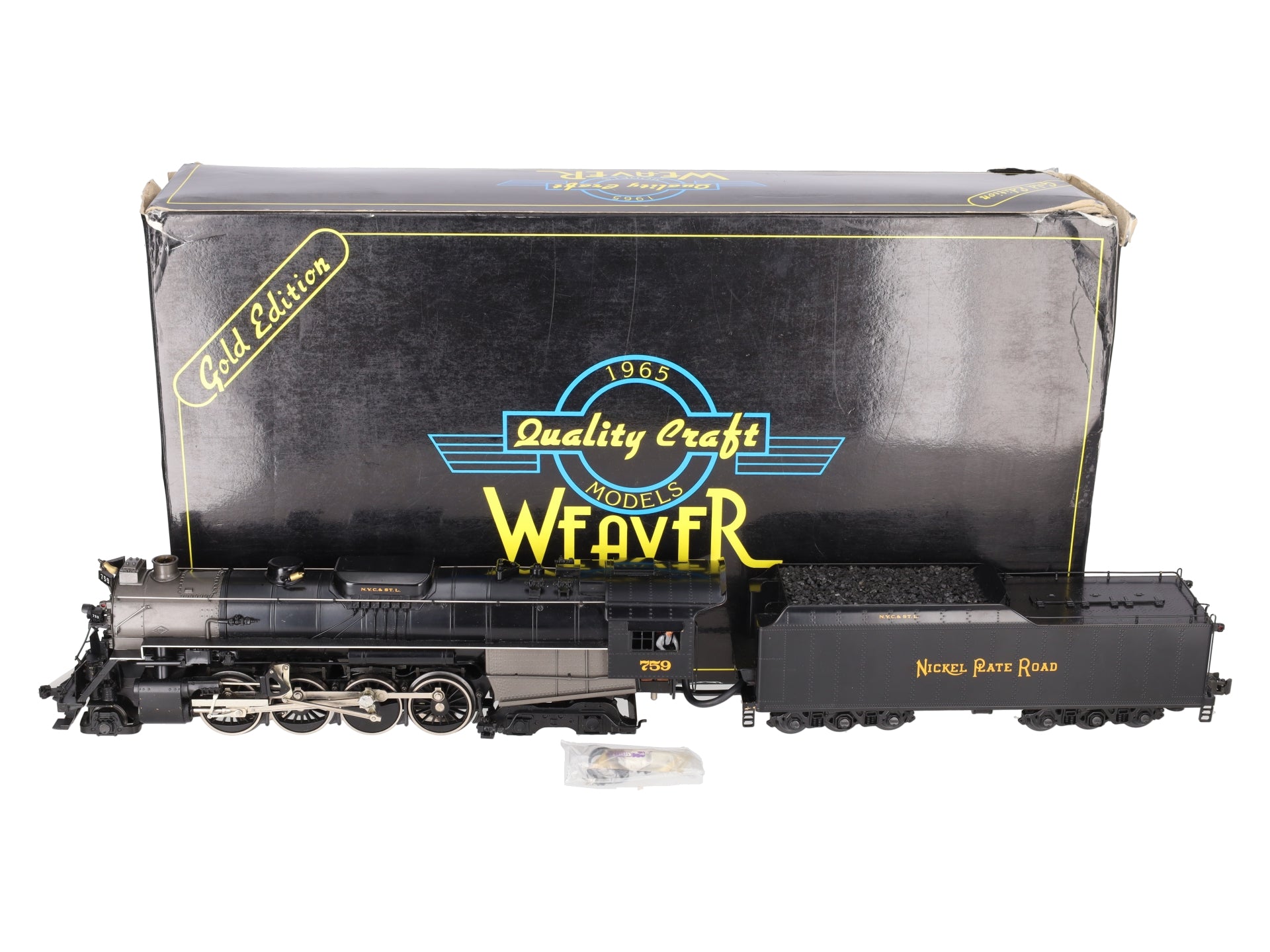 Weaver 759 NKP 2-8-4 Berkshire Brass Steam Locomotive & Tender #759 VG/Box