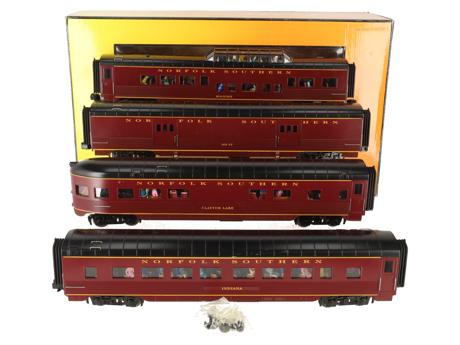 MTH 30-67534 O Norfolk Southern 60' Streamlined Passenger Car Set (Set of 4) EX/Box