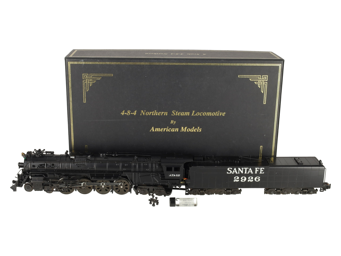 American Models S Scale Santa Fe 4-8-4 Northern Steam Locomotive & Tender #2926 EX/Box