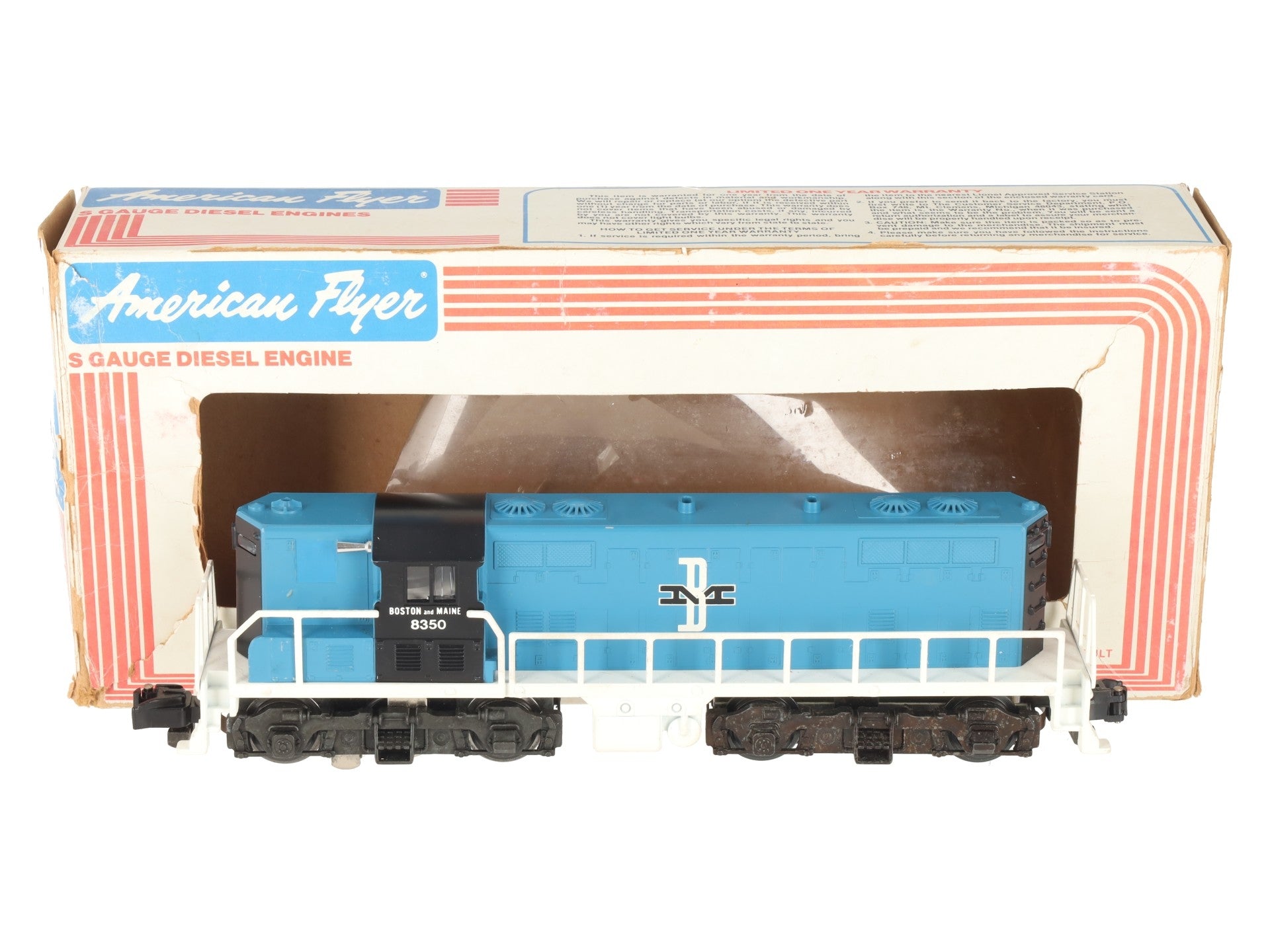 American Flyer 4-8350 S Gauge Boston & Maine GP-7 Diesel Locomotive EX/Box