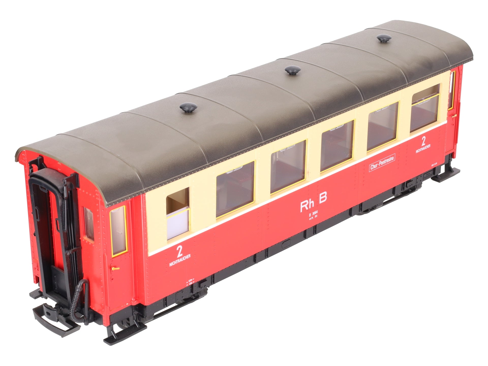 LGB 3064 G Scale RhB Railway 2nd Class Coach Car EX/Box