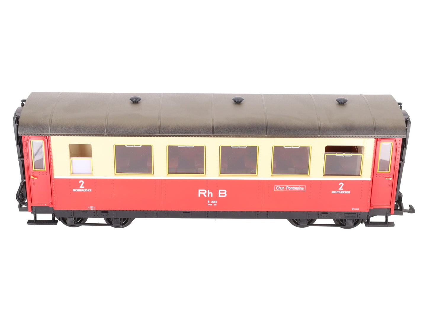 LGB 3064 G Scale RhB Railway 2nd Class Coach Car EX/Box