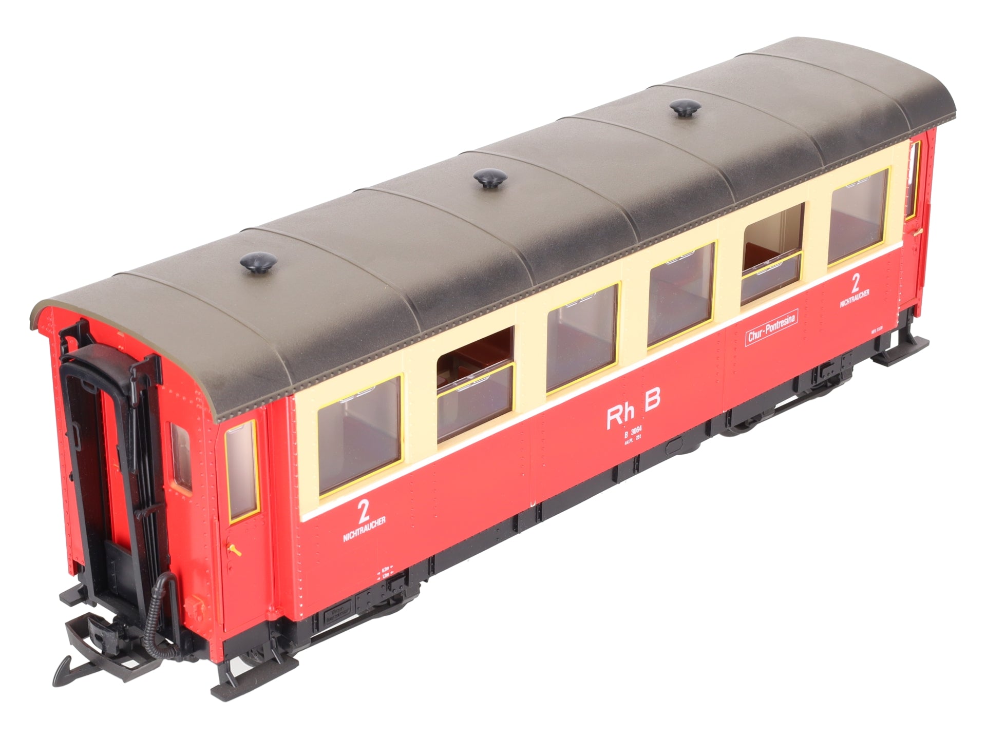LGB 3064 G Scale RhB Railway 2nd Class Coach Car EX/Box