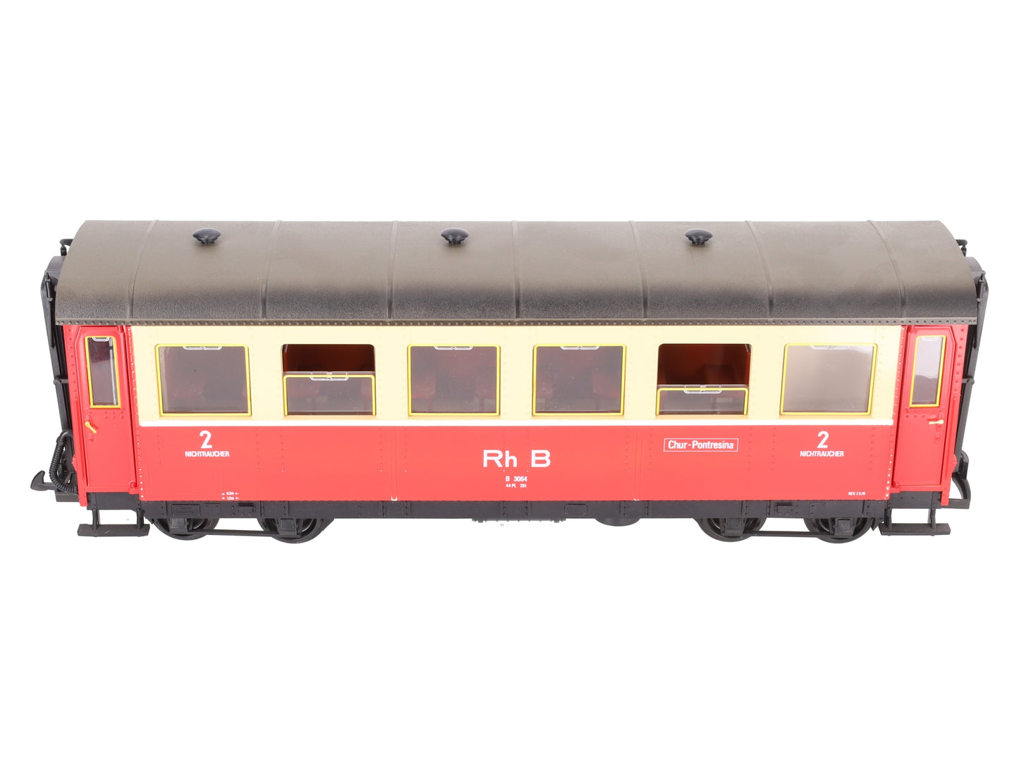 LGB 3064 G Scale RhB Railway 2nd Class Coach Car EX/Box