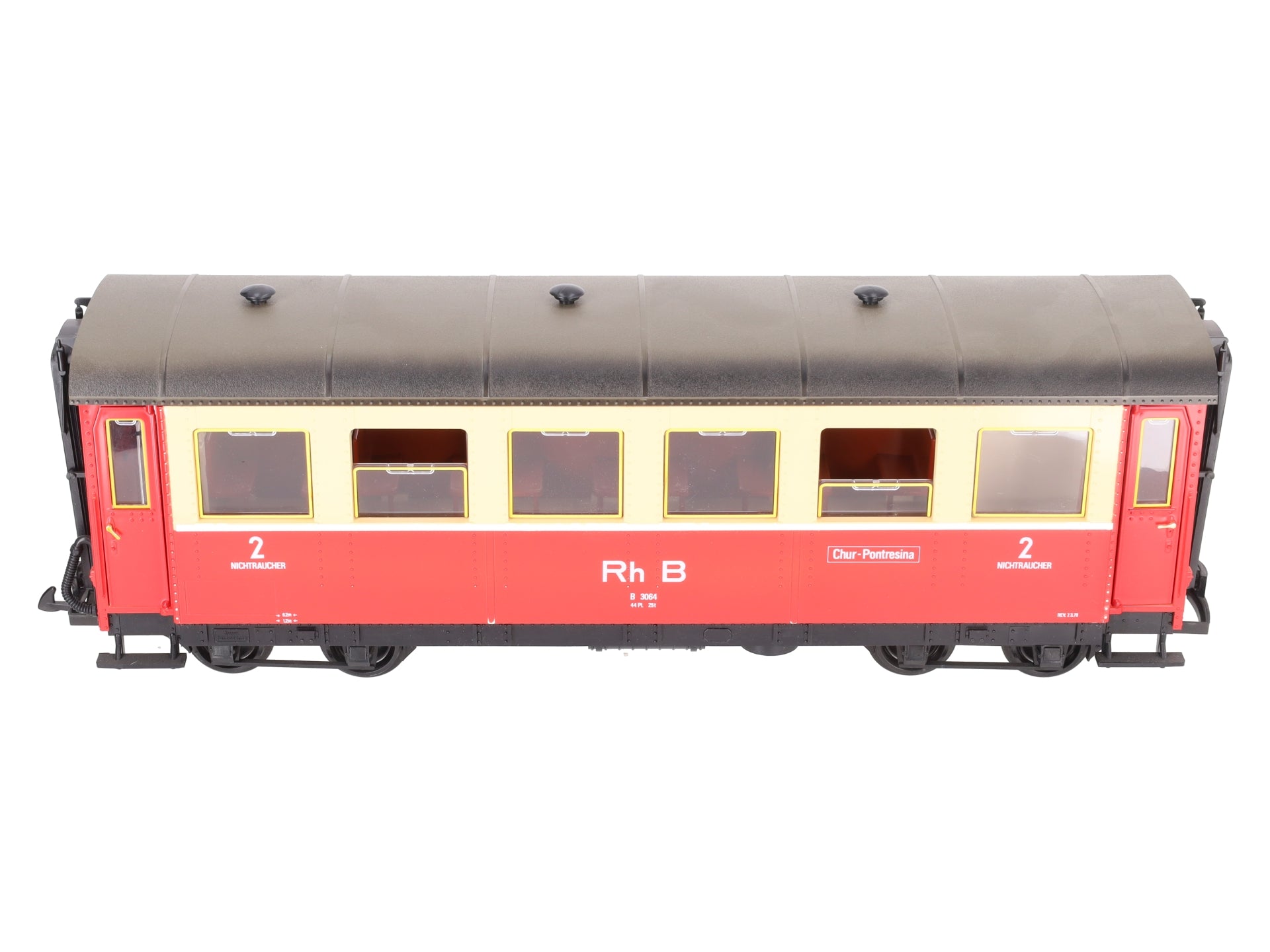 LGB 3064 G Scale RhB Railway 2nd Class Coach Car EX/Box