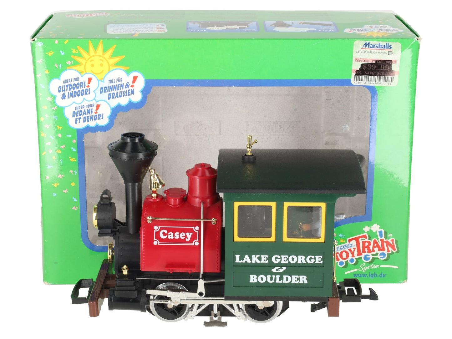 LGB 92377 G Scale Lake George & Boulder "Casey" 0-4-0 Steam Locomotive LN/Box