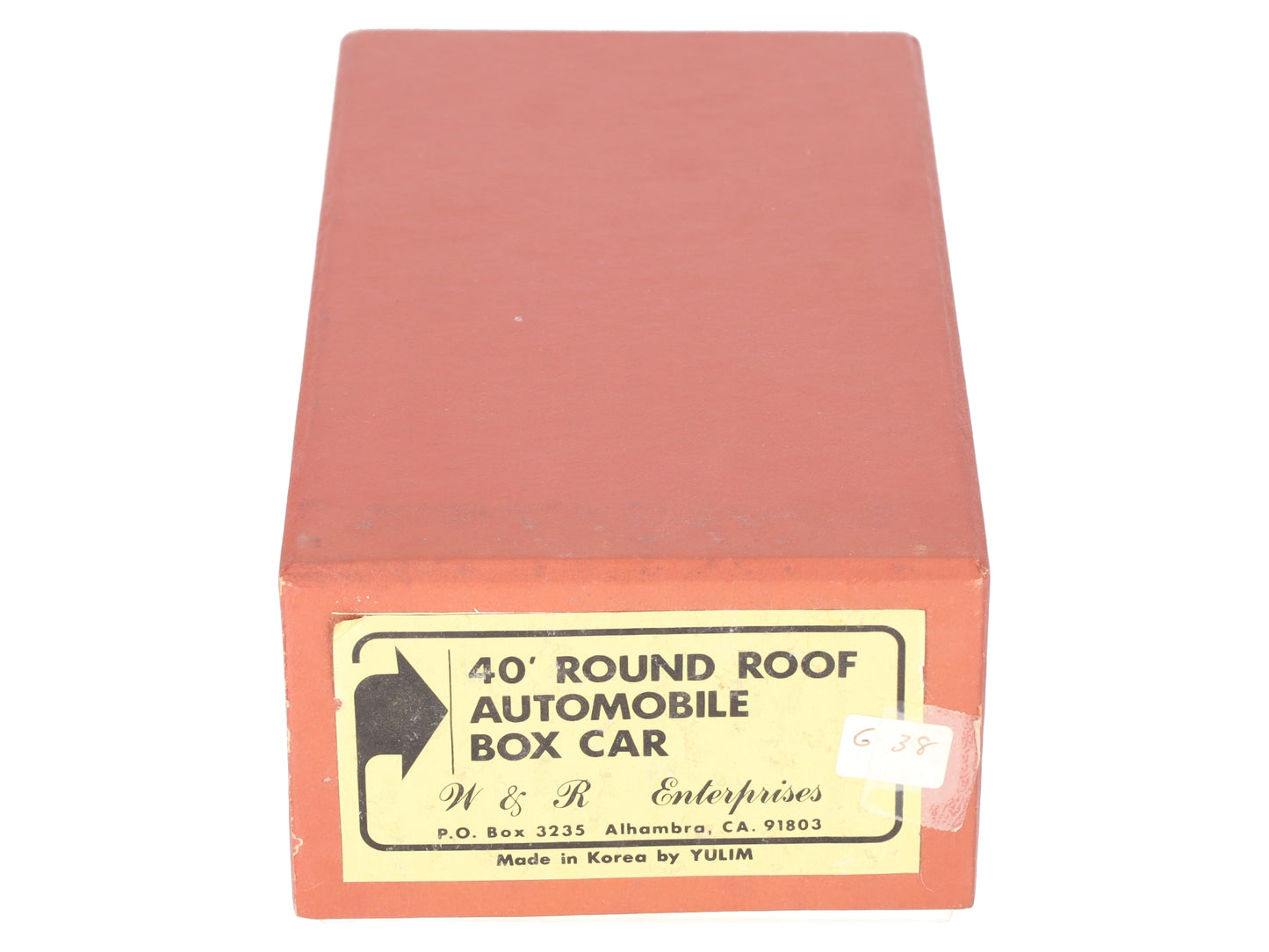 W & R HO BRASS  40' Round Roof Automobile Boxcar VG/Box