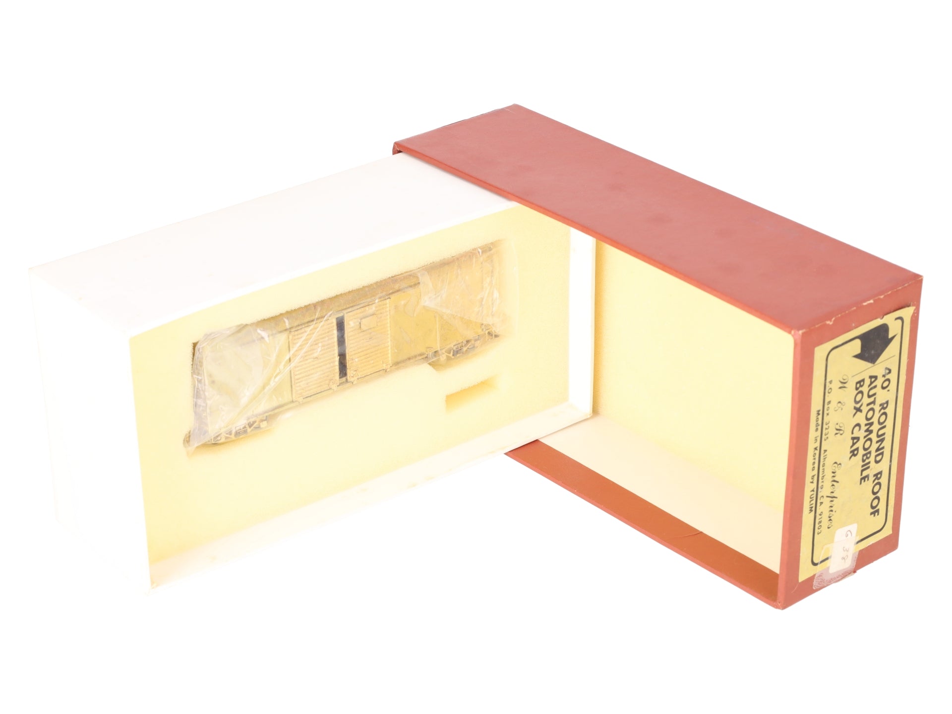 W & R HO BRASS  40' Round Roof Automobile Boxcar VG/Box