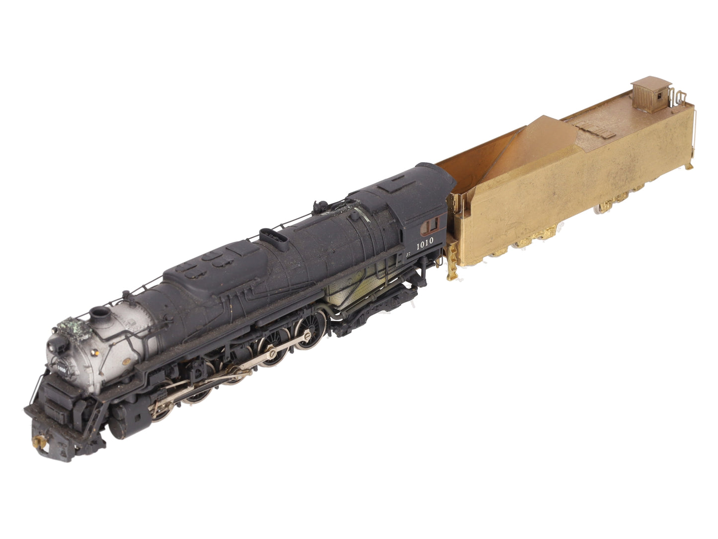 HO Train CO HO BRASS PRR 2-10-4 J-IA Steam Locomotive & Tender -Painted/Box