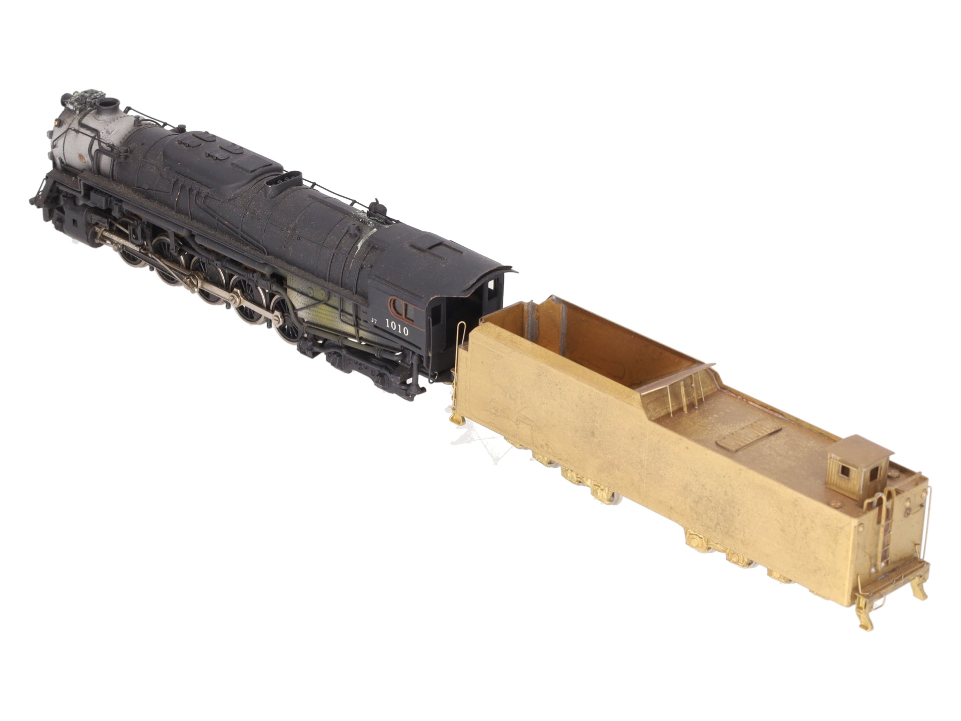 HO Train CO HO BRASS PRR 2-10-4 J-IA Steam Locomotive & Tender -Painted/Box