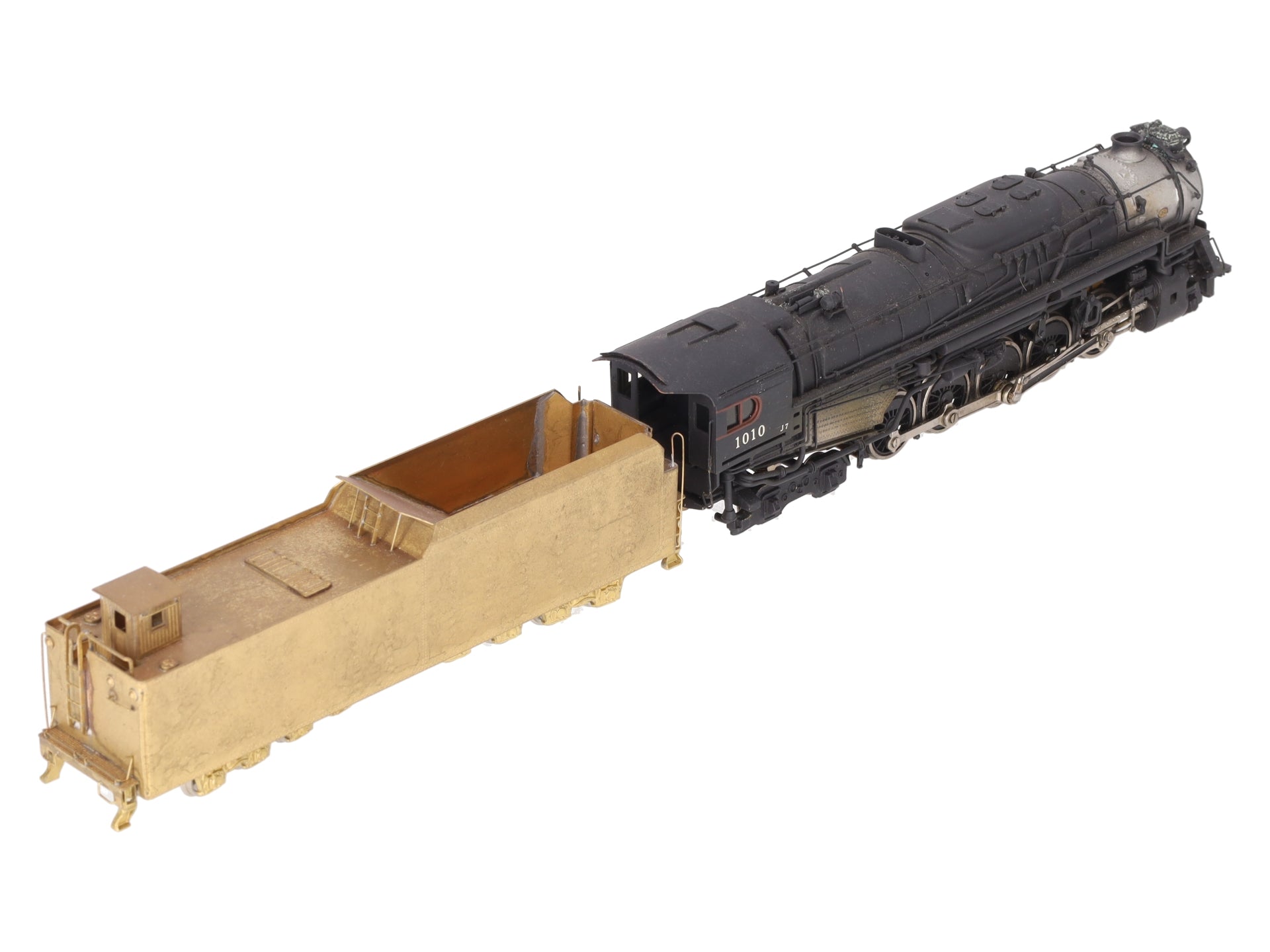 HO Train CO HO BRASS PRR 2-10-4 J-IA Steam Locomotive & Tender -Painted/Box