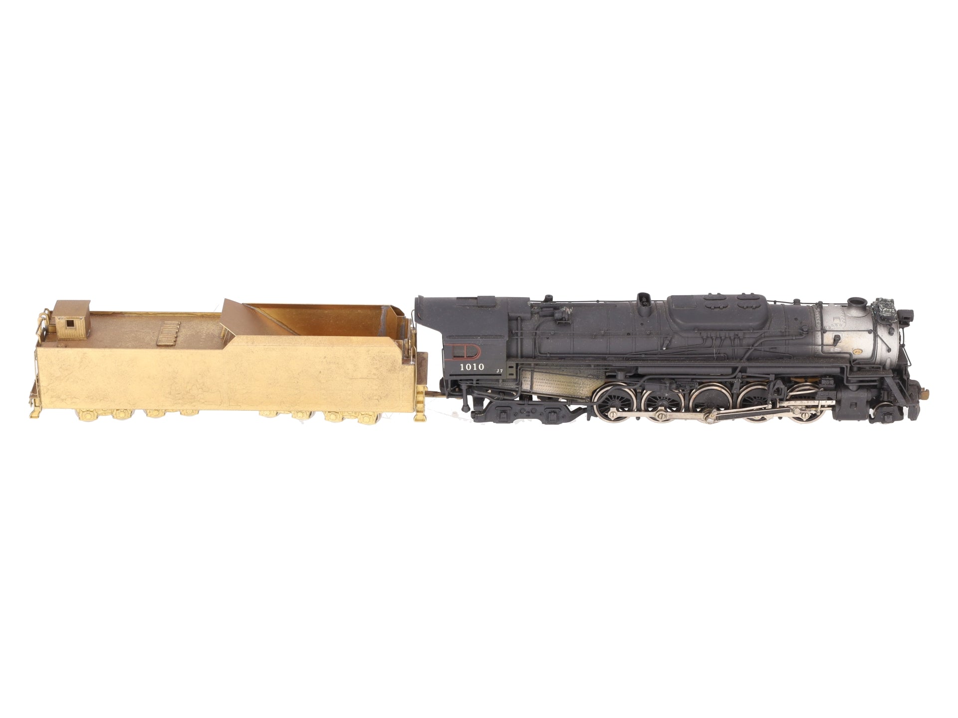 HO Train CO HO BRASS PRR 2-10-4 J-IA Steam Locomotive & Tender -Painted/Box