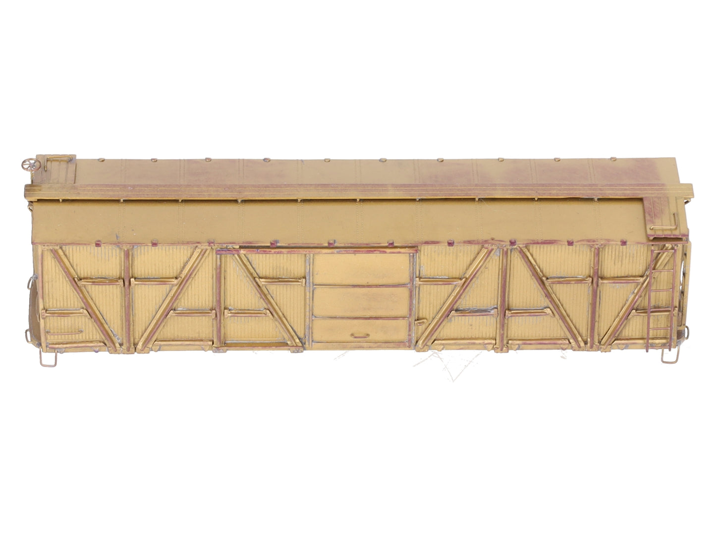 Custom NJ Brass RS-607 HO Brass PRR X-23 Woox Box Car Shell Only - unpainted/Box