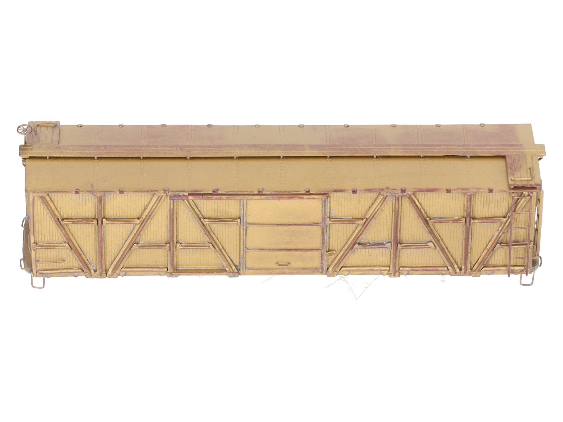 Custom NJ Brass RS-607 HO Brass PRR X-23 Woox Box Car Shell Only - unpainted/Box