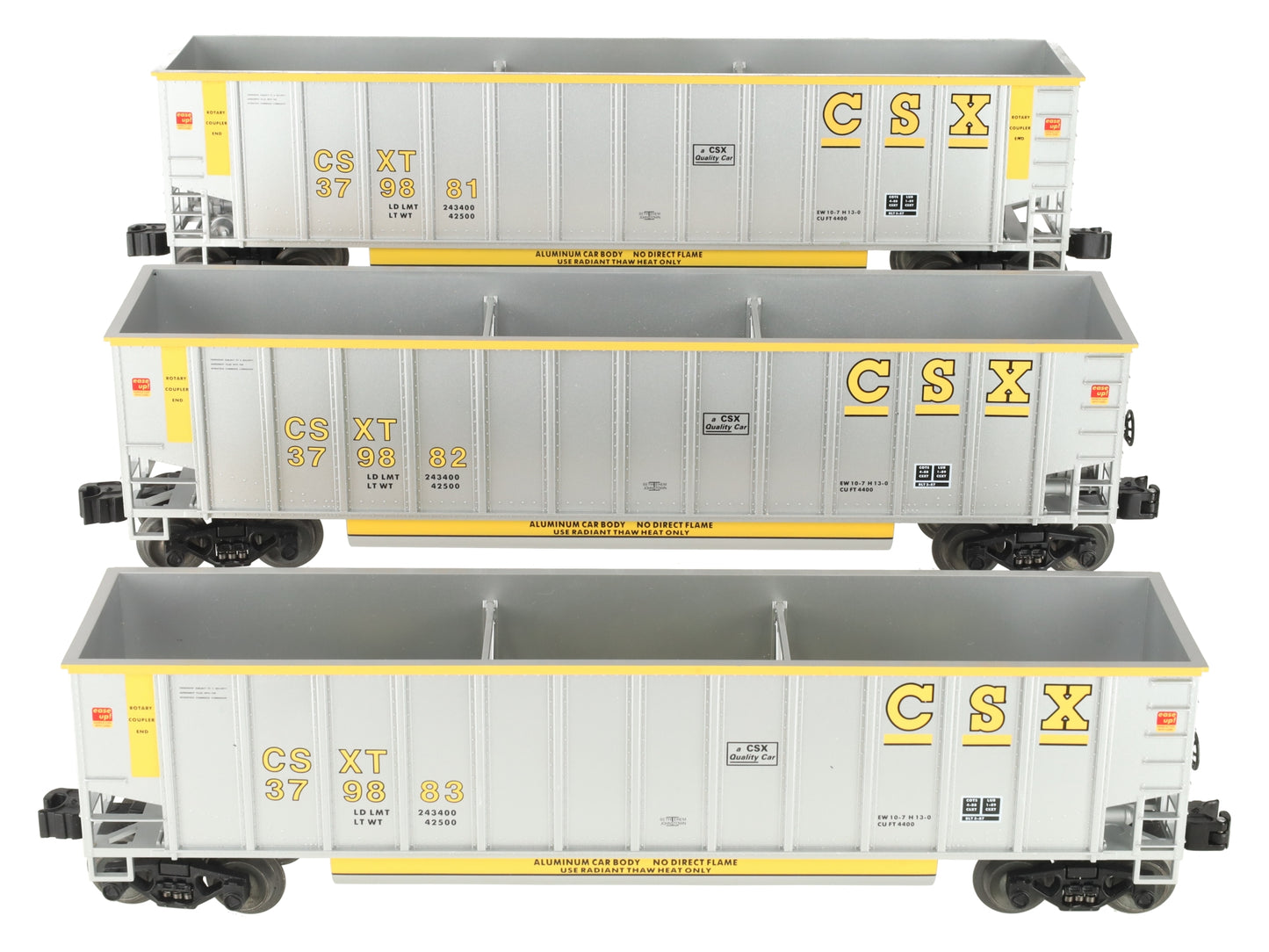 Lionel 6-17421 O Gauge CSX Rotary Bathtub Gondolas (Set of 3) EX/Box