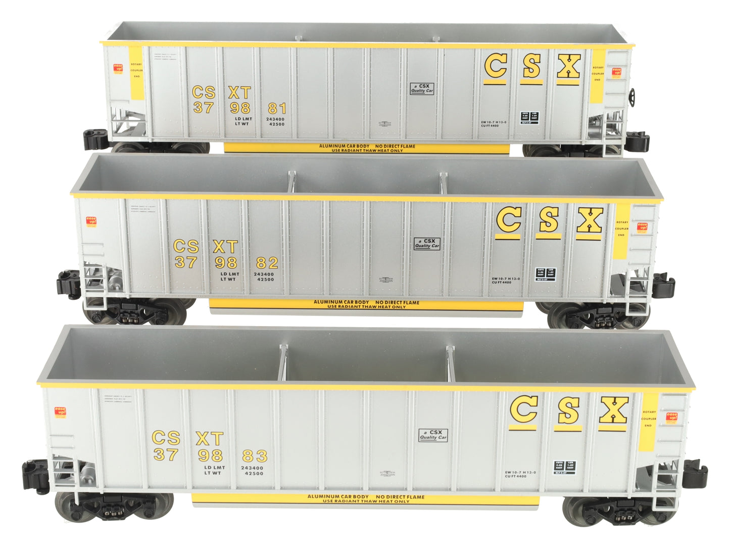 Lionel 6-17421 O Gauge CSX Rotary Bathtub Gondolas (Set of 3) EX/Box