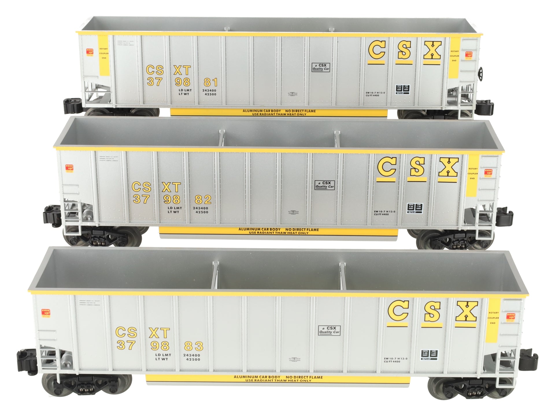 Lionel 6-17421 O Gauge CSX Rotary Bathtub Gondolas (Set of 3) EX/Box