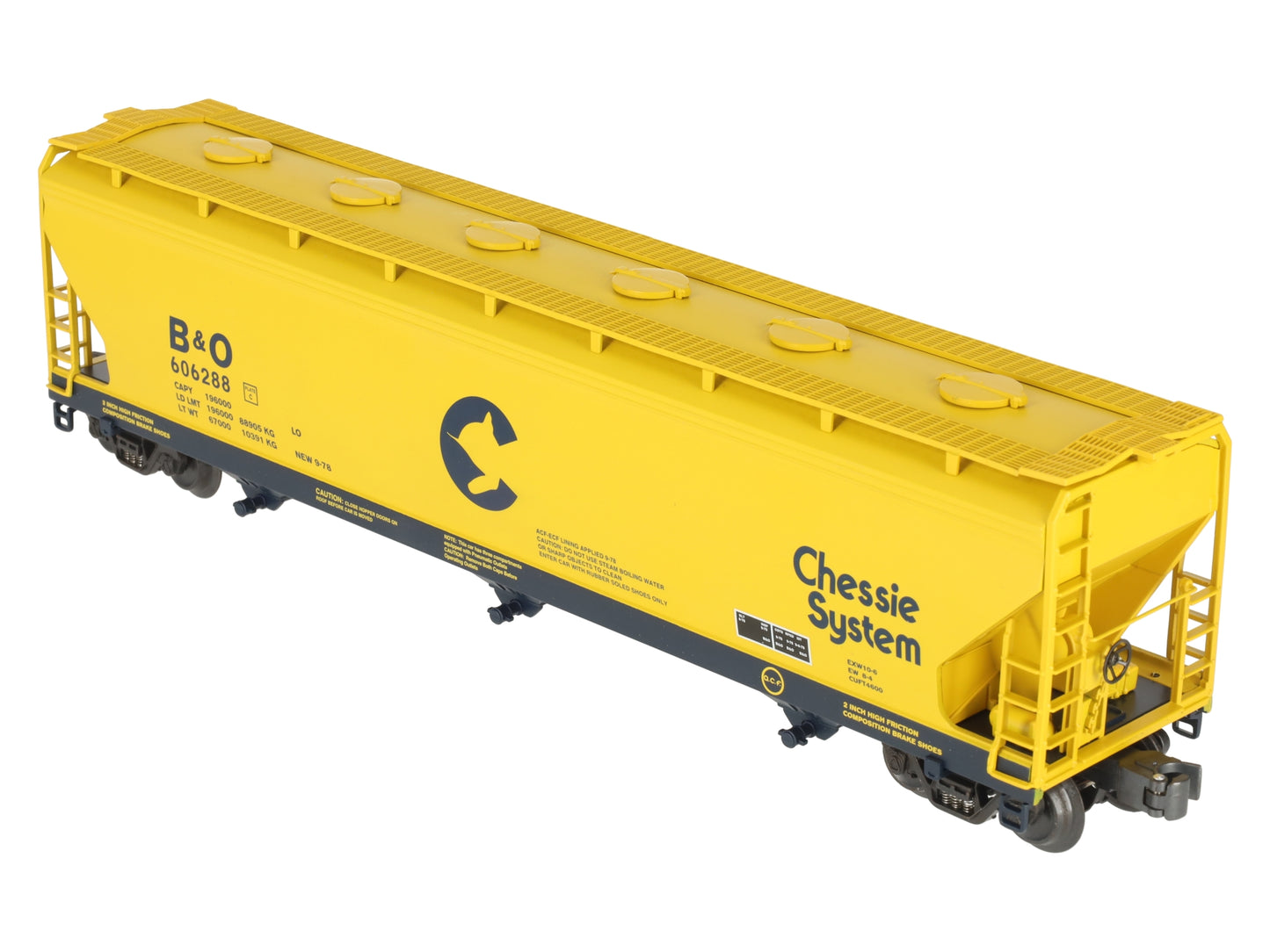 K-Line K6243-1091 O Gauge Chessie 3-Bay Centerflow Hopper #606288 LN/Box
