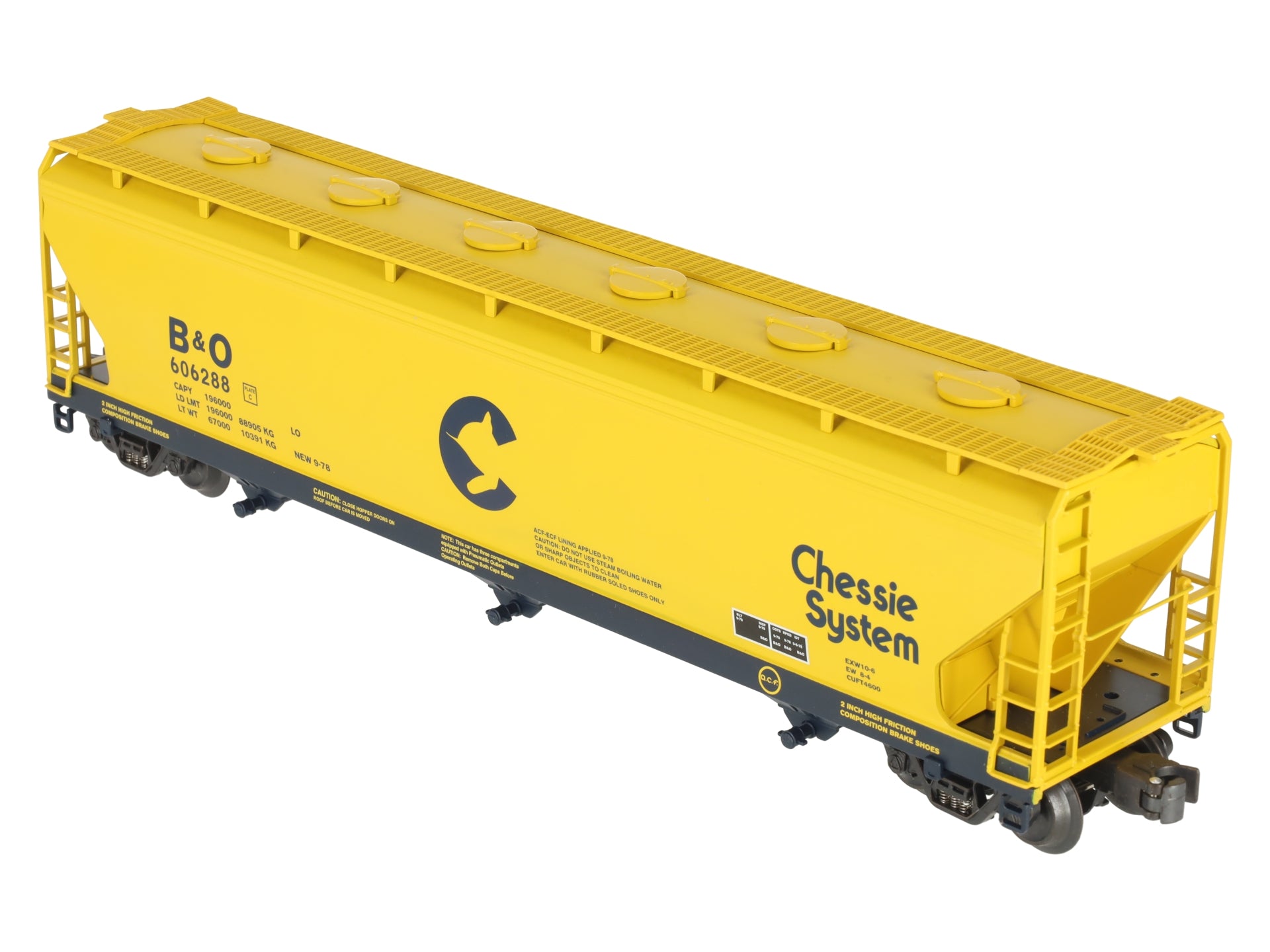 K-Line K6243-1091 O Gauge Chessie 3-Bay Centerflow Hopper #606288 LN/Box