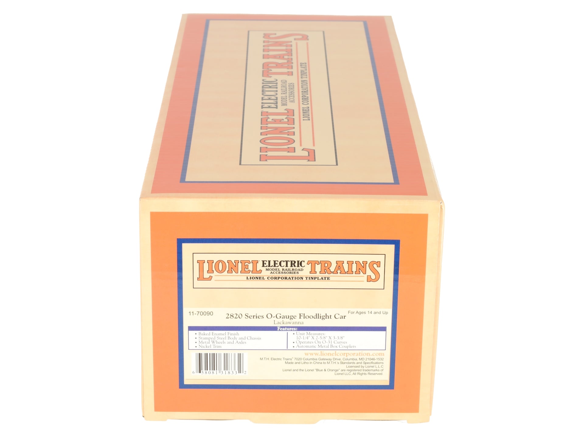 Lionel 11-70090 O Gauge Lackawanna Tinplate Floodlight Car #2820 NIB