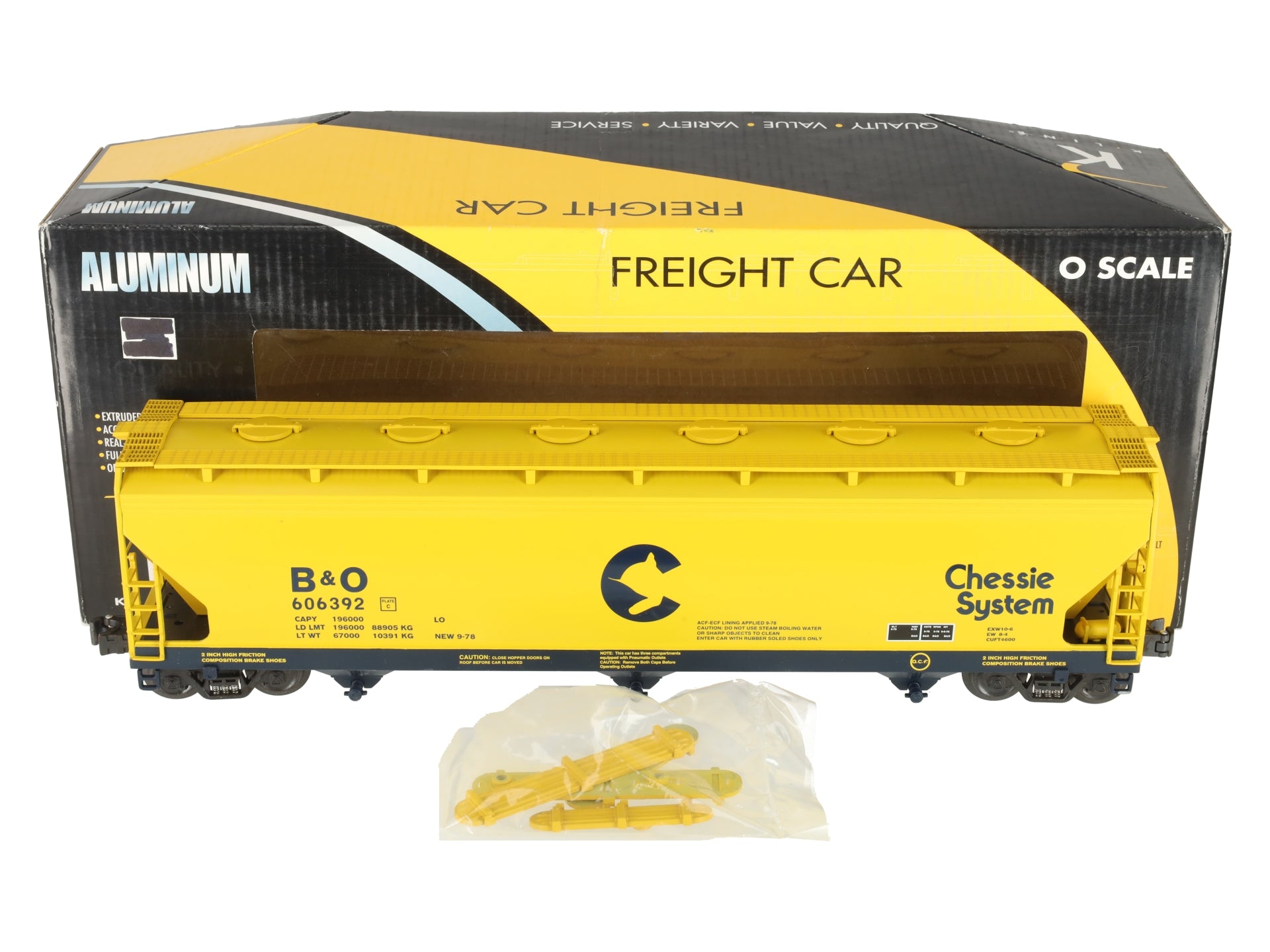 K-Line K6243-1091 Chessie System 3-Bay Centerflow Hopper #606392 LN/Box