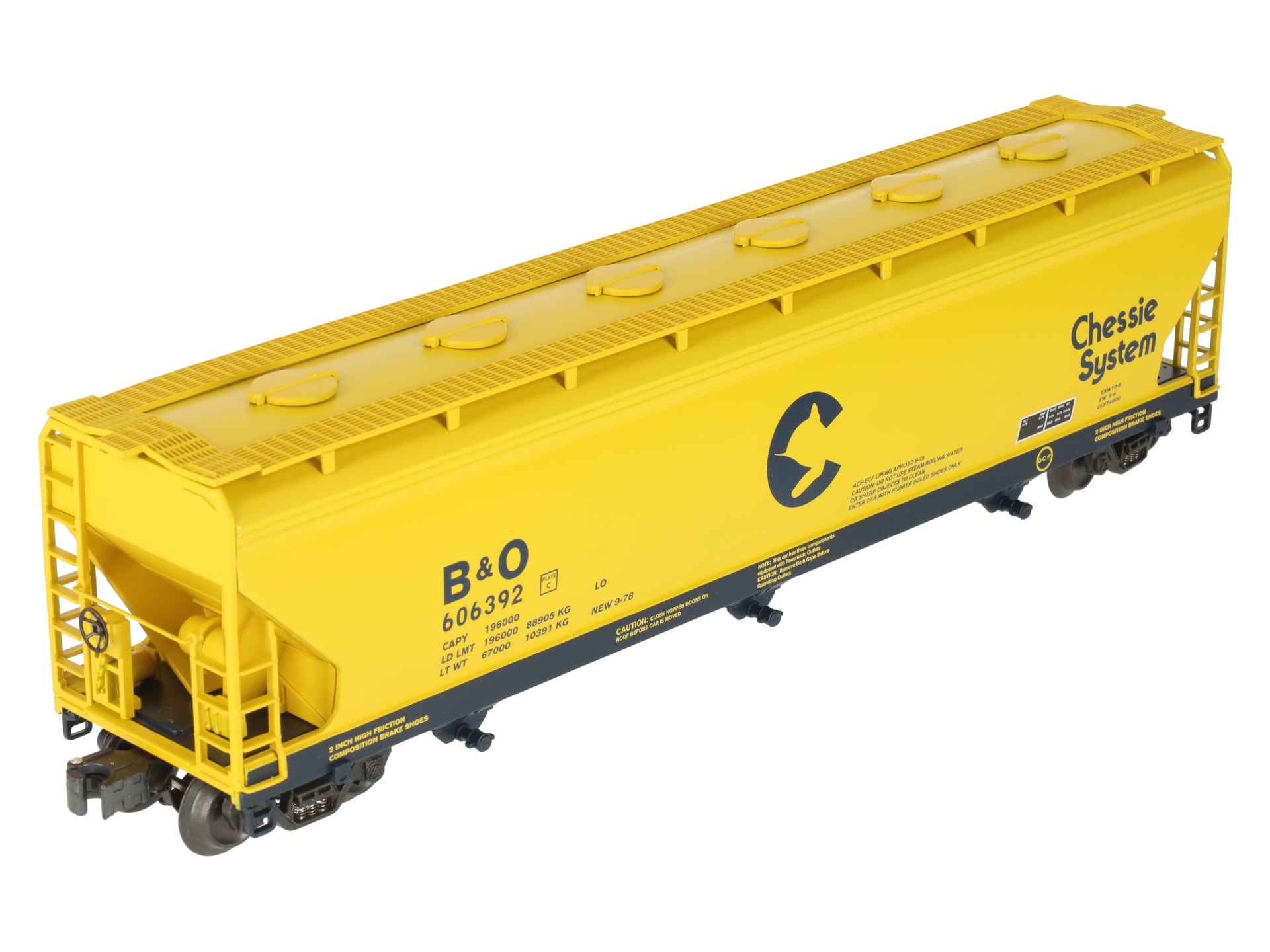 K-Line K6243-1091 Chessie System 3-Bay Centerflow Hopper #606392 LN/Box