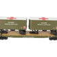 MTH 20-95405 O Gauge U.S. Army Flatcar w/ 2 PUP Trailers #1948 LN/Box