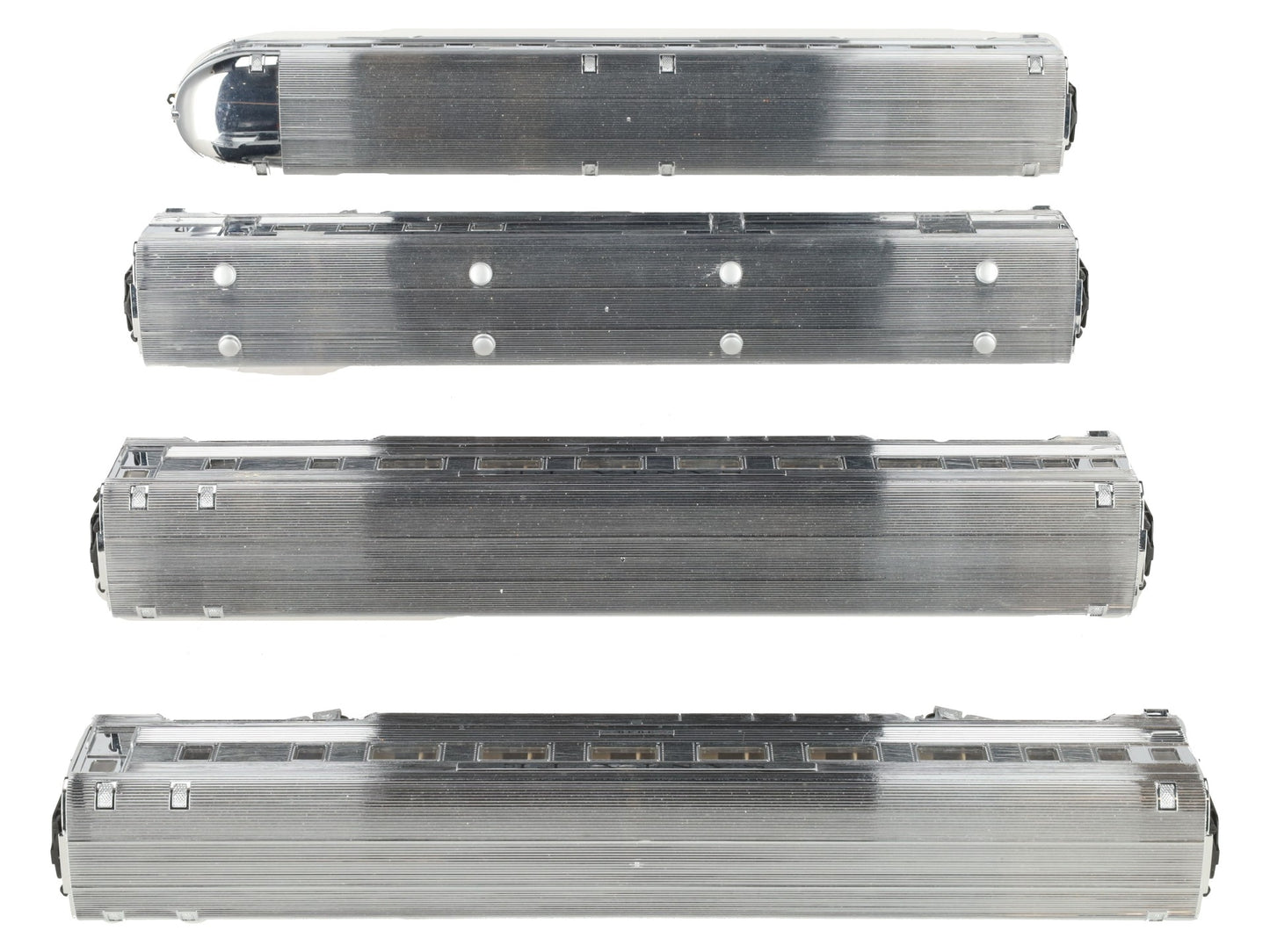 American Models S Gauge Santa Fe Chroms Budd Passenger 4-Car Set EX/Box