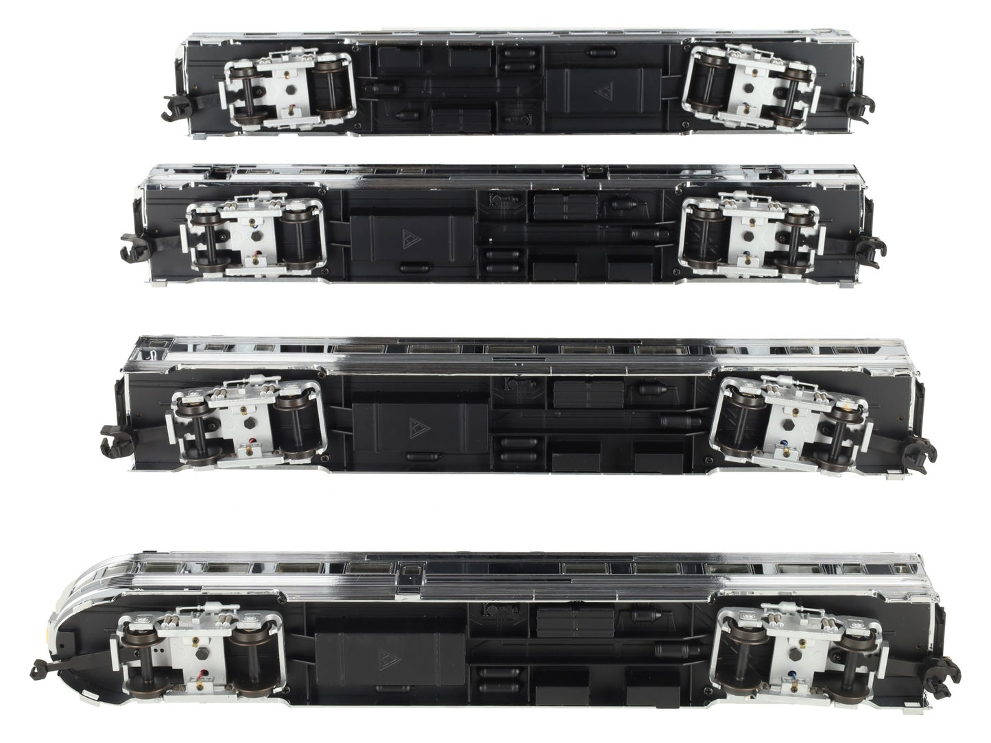 American Models S Gauge Santa Fe Chroms Budd Passenger 4-Car Set EX/Box