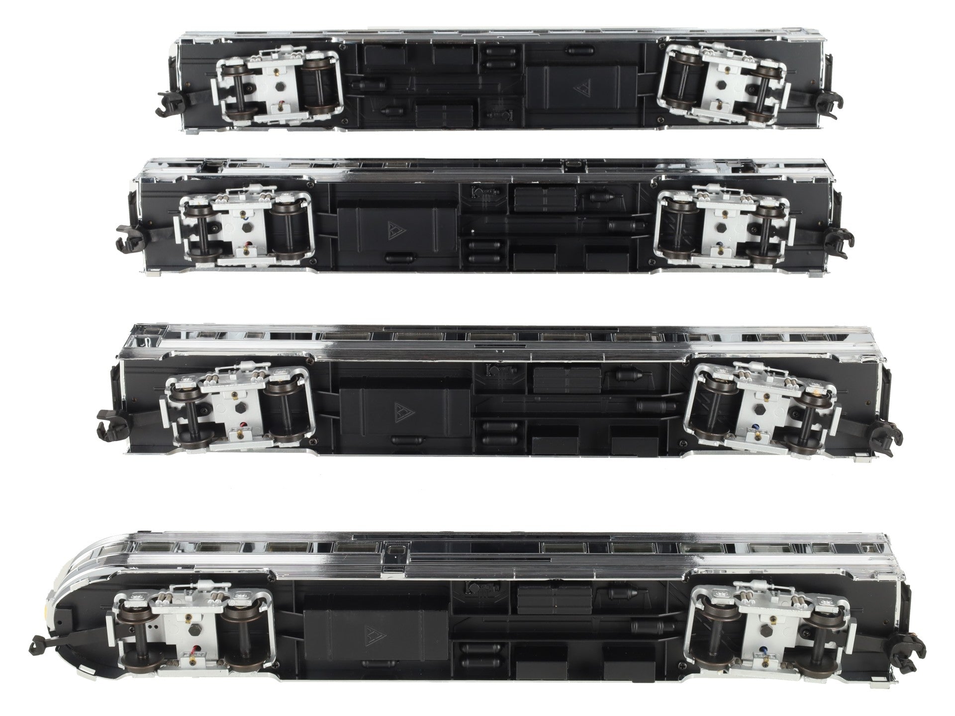 American Models S Gauge Santa Fe Chroms Budd Passenger 4-Car Set EX/Box