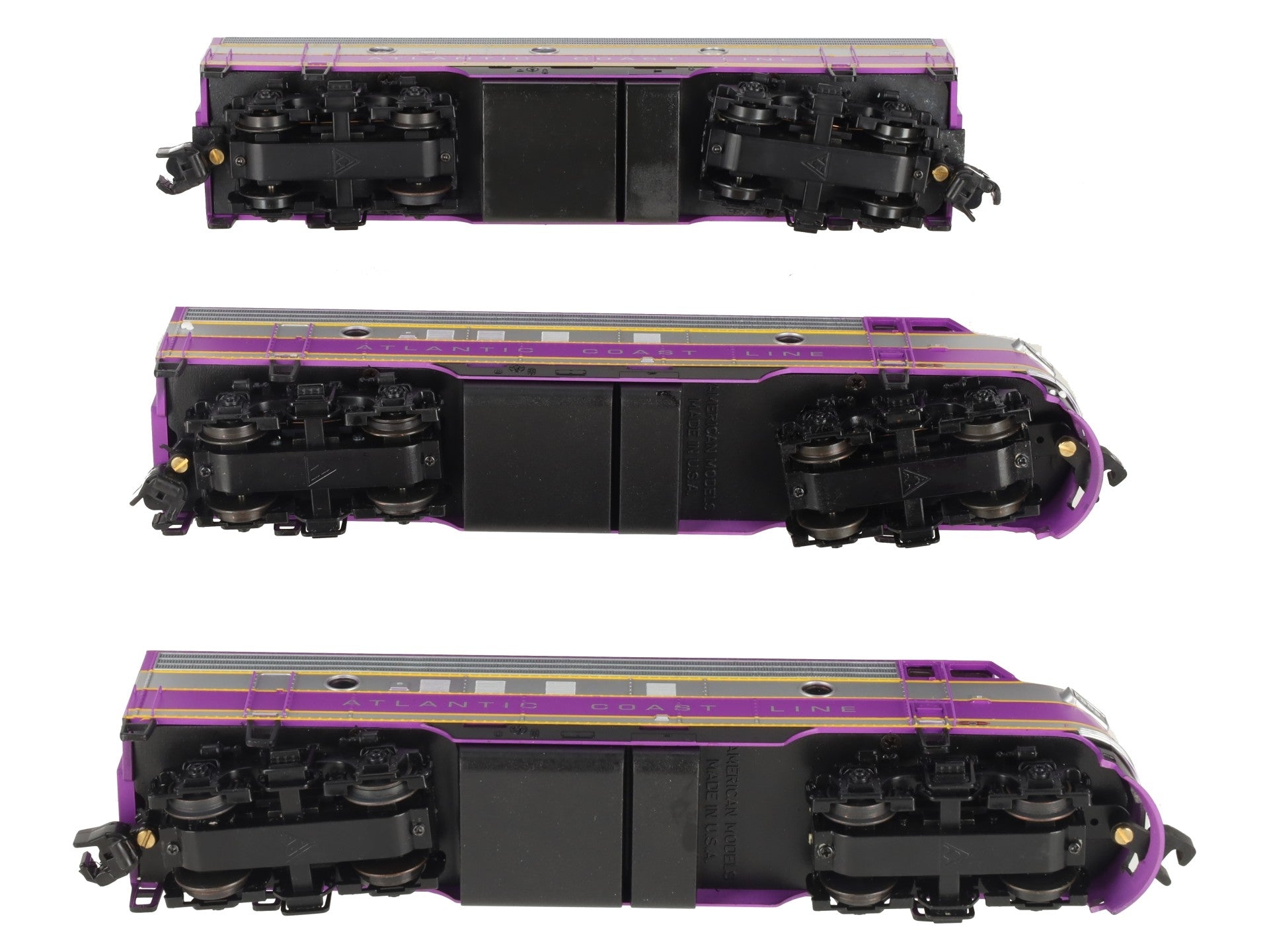 American Models S Scale ACL F7 ABA Diesel Locomotive Set LN/Box