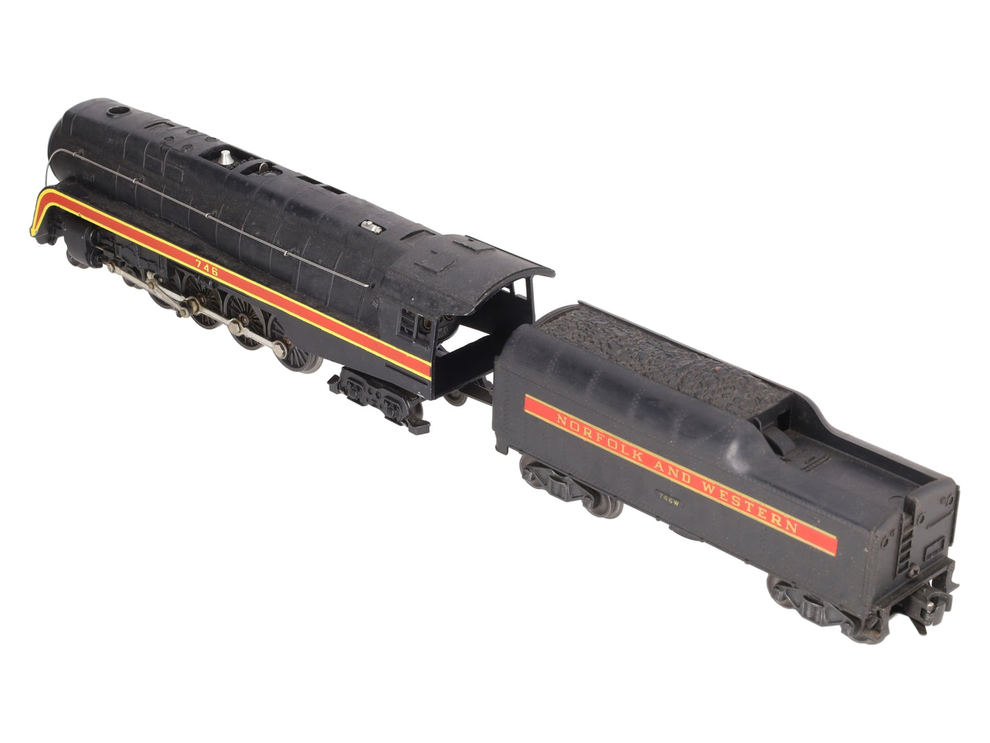 Lionel 746 Vintage O N&W J Class 4-8-4 Steam Locomotive & 746W Tender VG