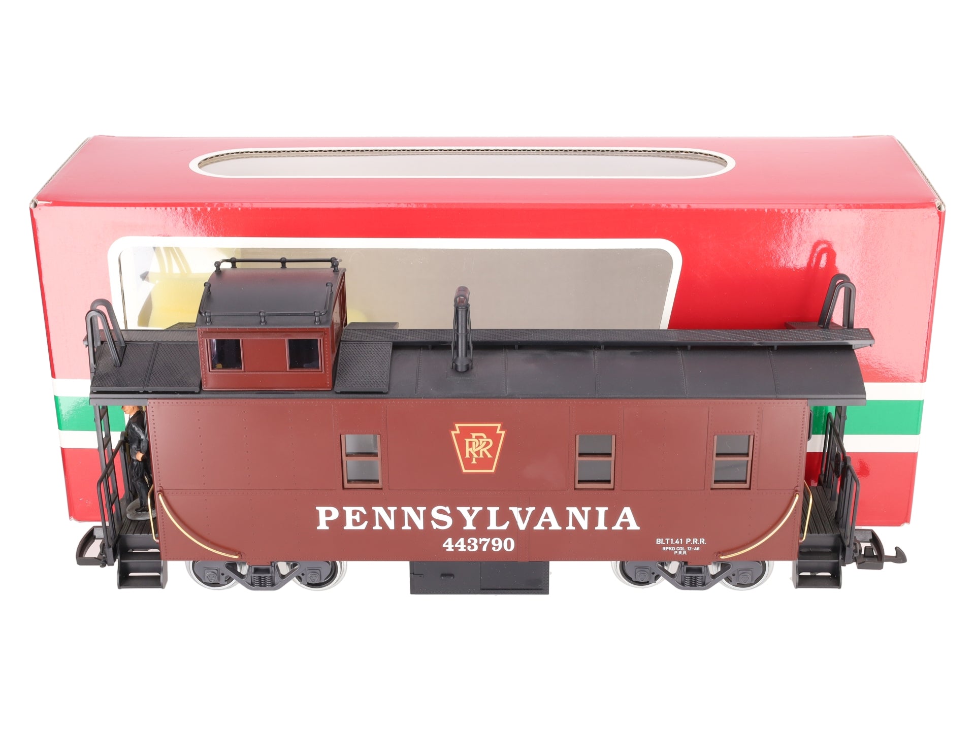 LGB 43790 G Scale Pennsylvania Caboose w/ Lighting (Metal Wheels) EX/Box