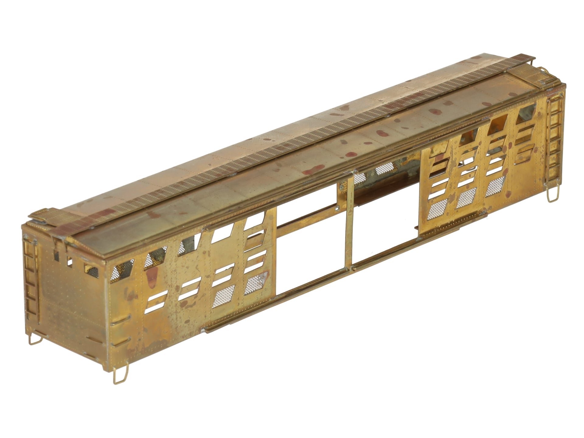 TID Trains Inc. HO BRASS Baltimore & Ohio S-1 Cattle Car Kit-Unpainted EX/Box