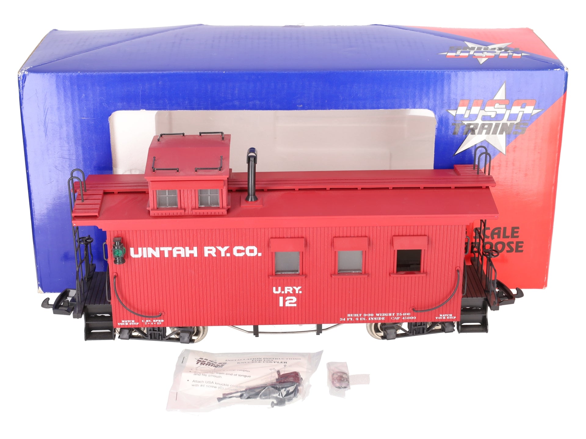 USA Trains R12007 G Uintah Railway Caboose #12 (Metal Wheels) EX/Box