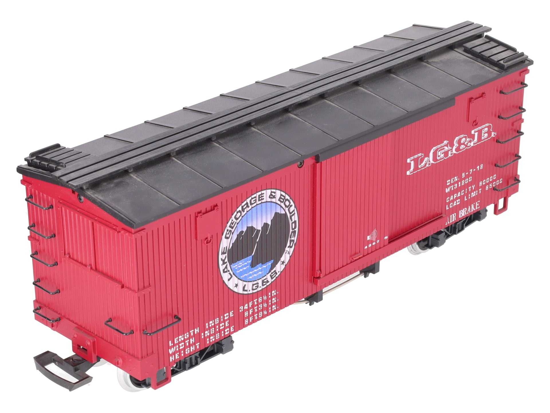 LGB 4267S G Lake George & Boulder Boxcar w/ Sound (Metal Wheels) LN/Box