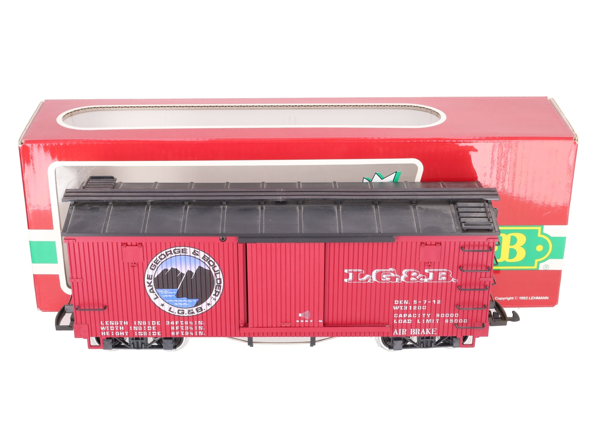 LGB 4267S G Lake George & Boulder Boxcar w/ Sound (Metal Wheels) LN/Box