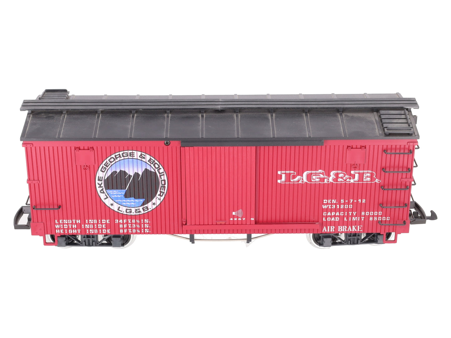 LGB 4267S G Lake George & Boulder Boxcar w/ Sound (Metal Wheels) LN/Box