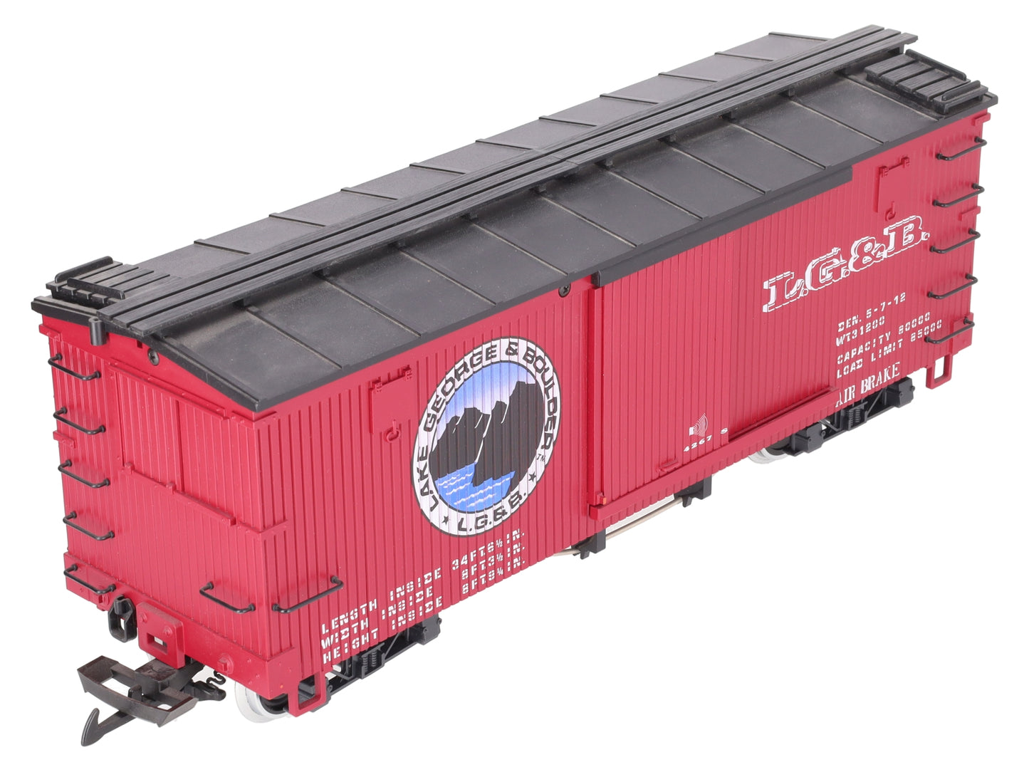 LGB 4267S G Lake George & Boulder Boxcar w/ Sound (Metal Wheels) LN/Box