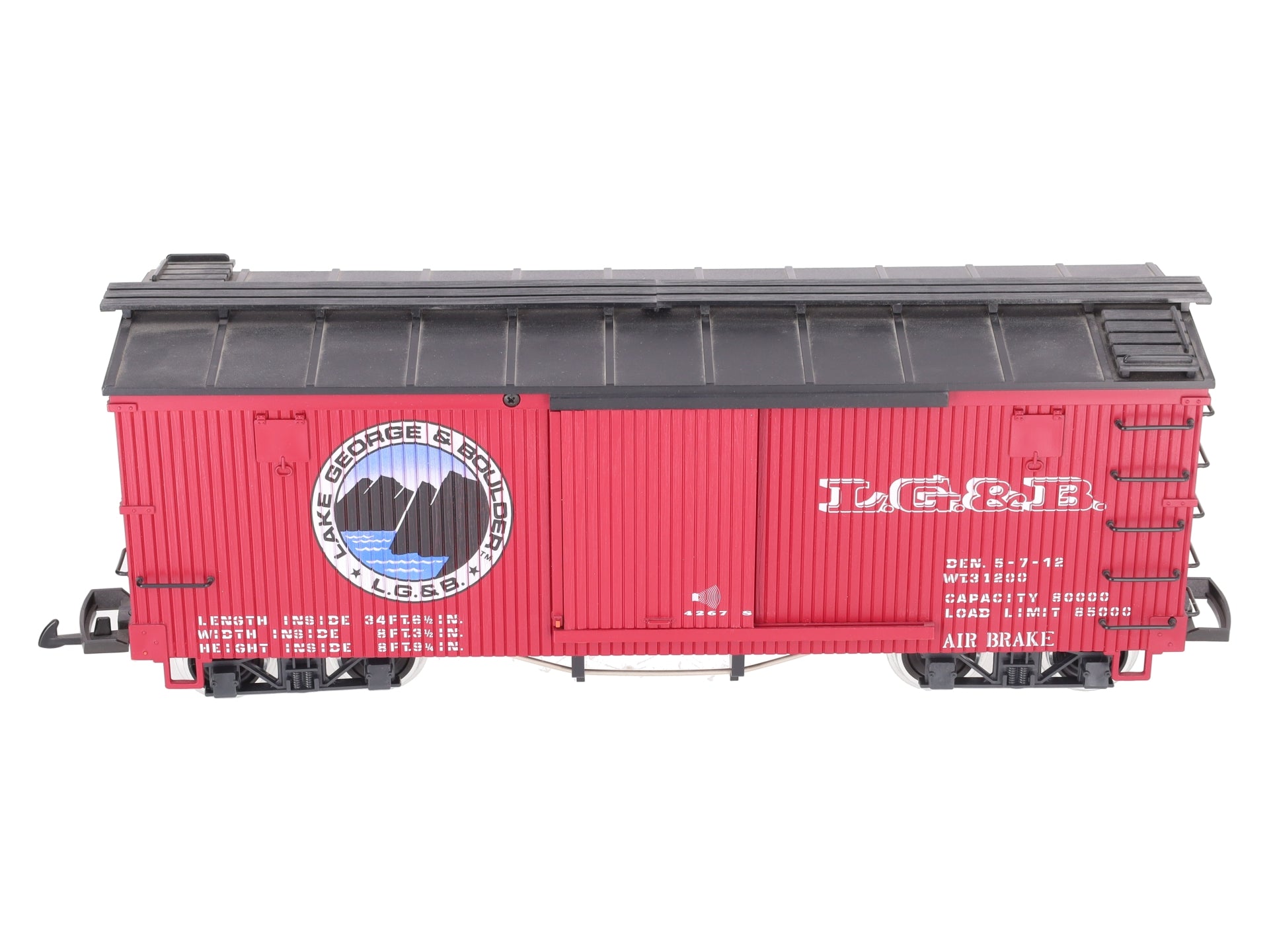 LGB 4267S G Lake George & Boulder Boxcar w/ Sound (Metal Wheels) LN/Box