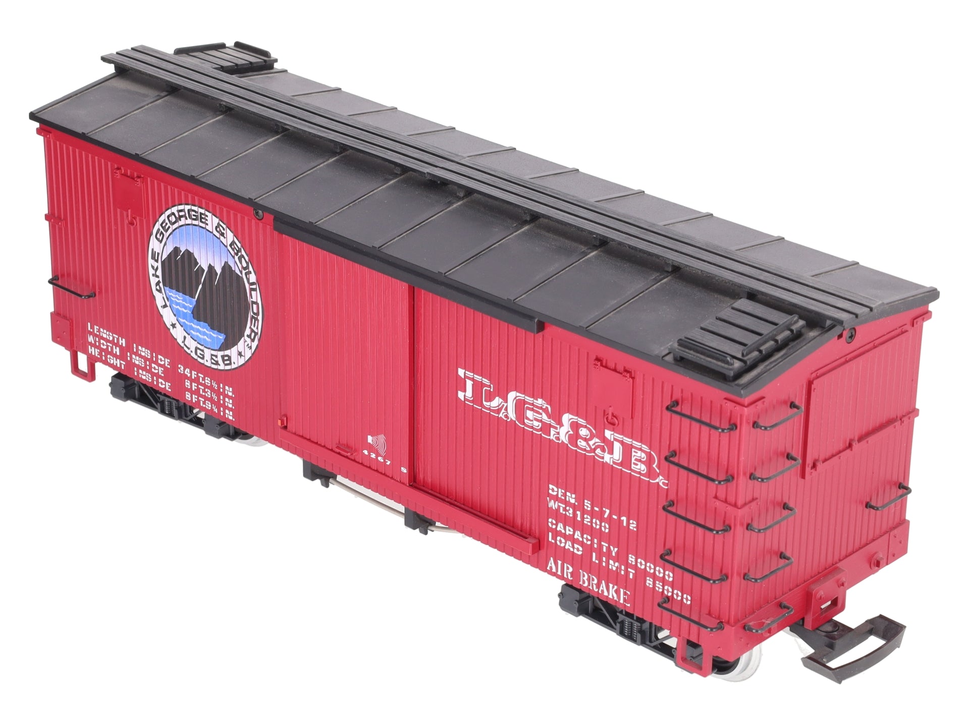 LGB 4267S G Lake George & Boulder Boxcar w/ Sound (Metal Wheels) LN/Box