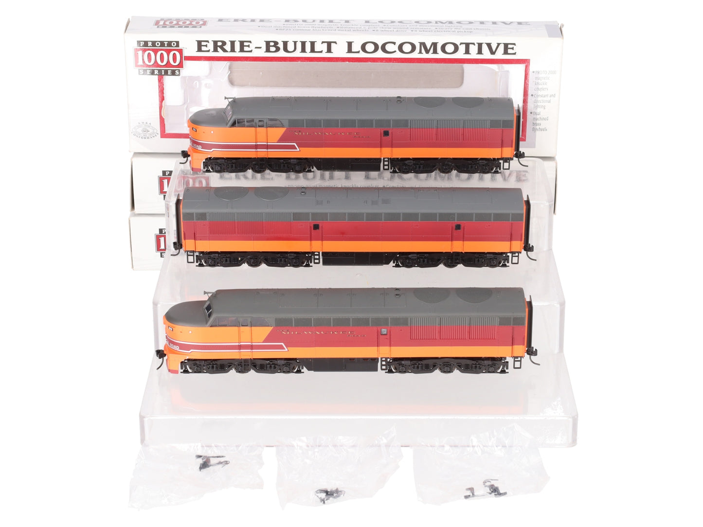Proto 1000 23892 HO Scale Milwaukee F-M Erie-Built ABA Diesel Locomotive Set EX/Box