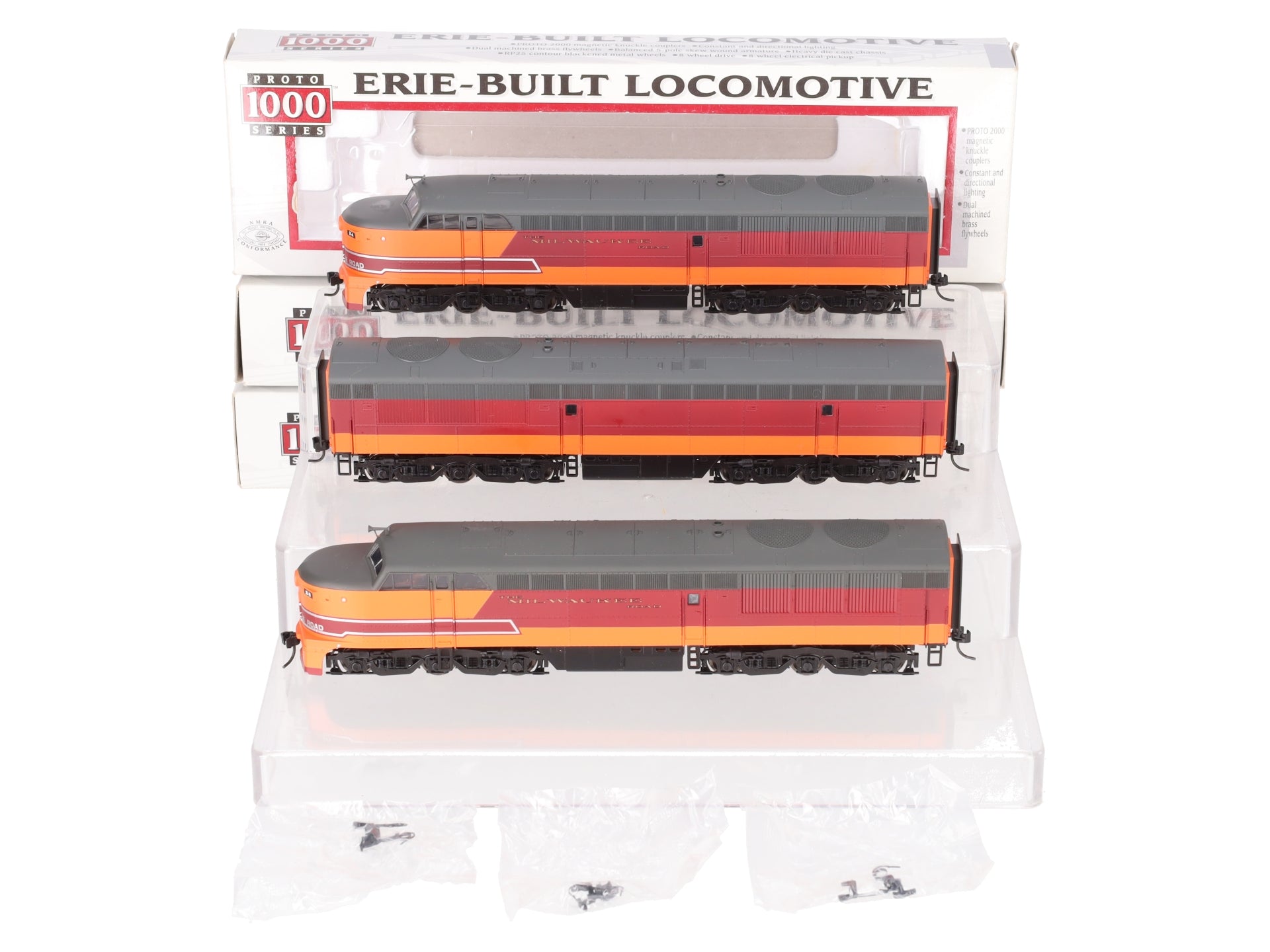Proto 1000 23892 HO Scale Milwaukee F-M Erie-Built ABA Diesel Locomotive Set EX/Box