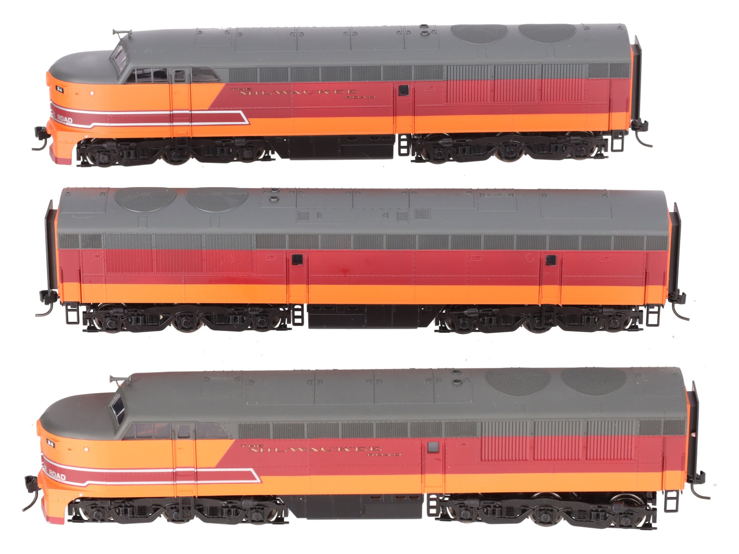 Proto 1000 23892 HO Scale Milwaukee F-M Erie-Built ABA Diesel Locomotive Set EX/Box