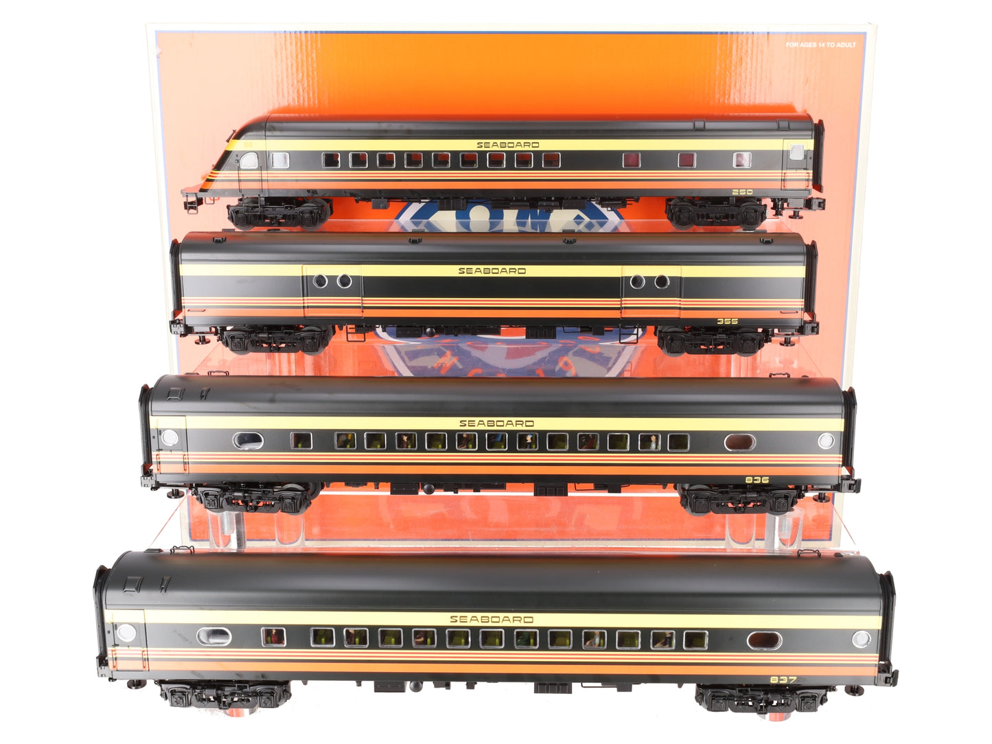 Lionel 2427490 BTO Seaboard 18" Aluminum Passenger Car Train Set LN/Box