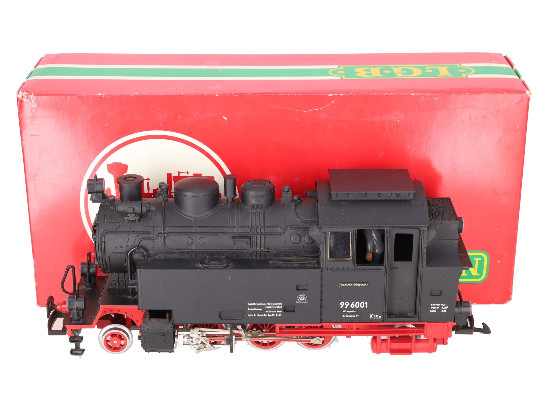 LGB 2080 G Scale Deutsche Reichsbahn 2-6-2 Steam Locomotive #996001 VG/Box