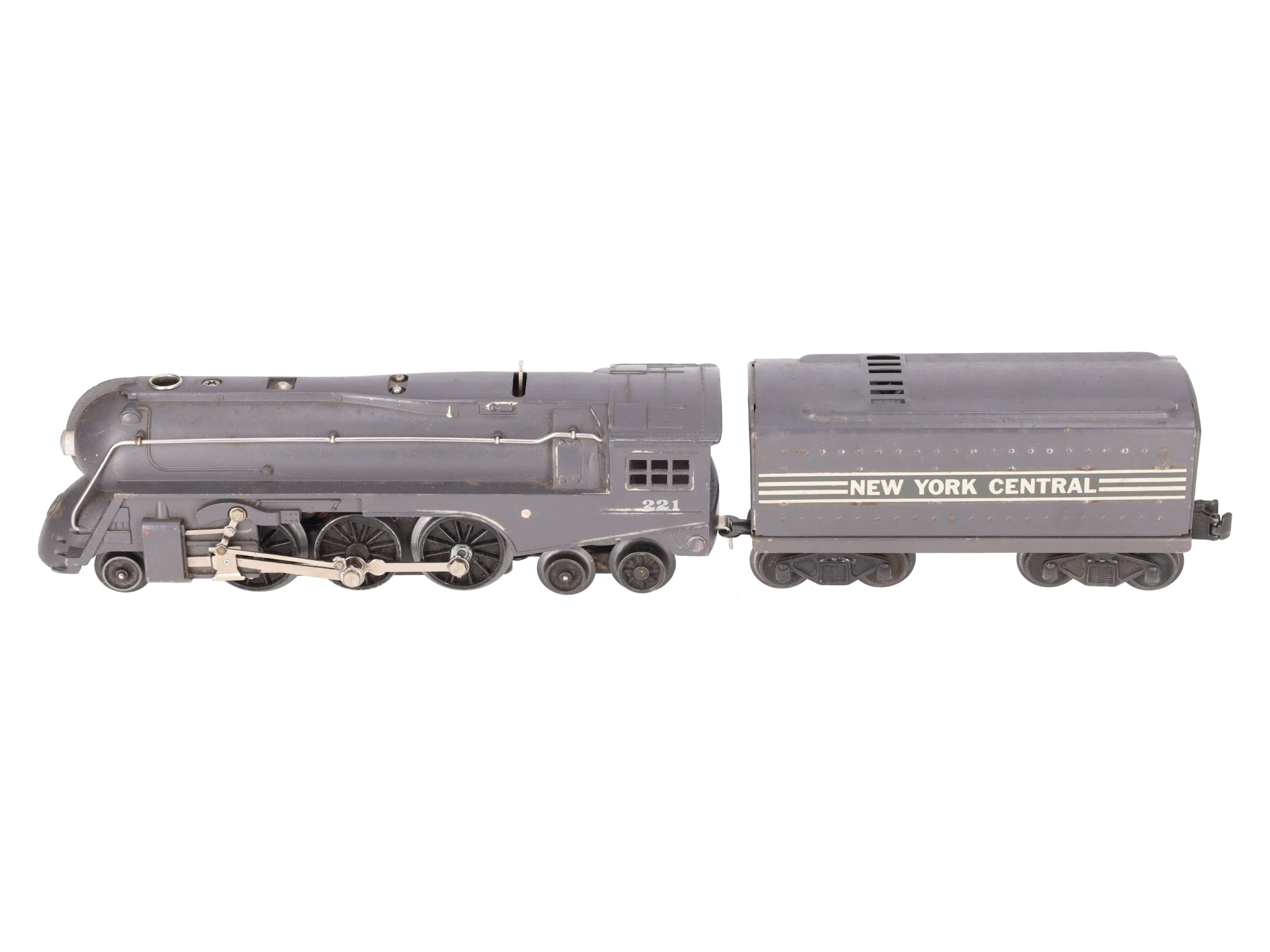 Lionel 221 Vintage O NYC  Dreyfuss Gray 2-6-4 Steam Locomotive & 221W Tender VG/Box