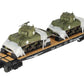 MTH 20-98638 O Norfolk & Western Flat Car with 2 Sherman Tanks EX/Box