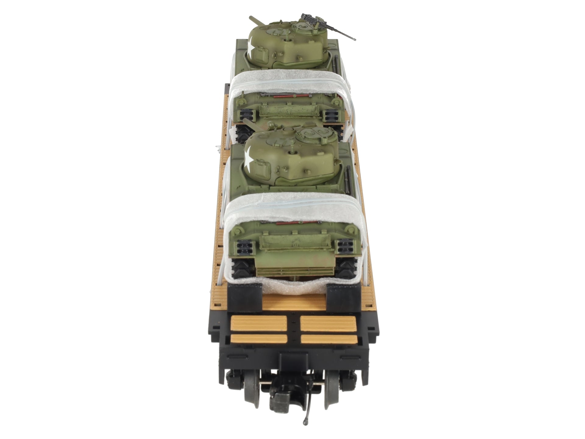 MTH 20-98638 O Norfolk & Western Flat Car with 2 Sherman Tanks